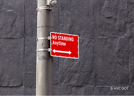 Image of a No Standing Anytime sign