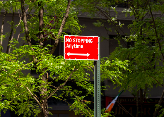 Image of a no stopping anytime sign