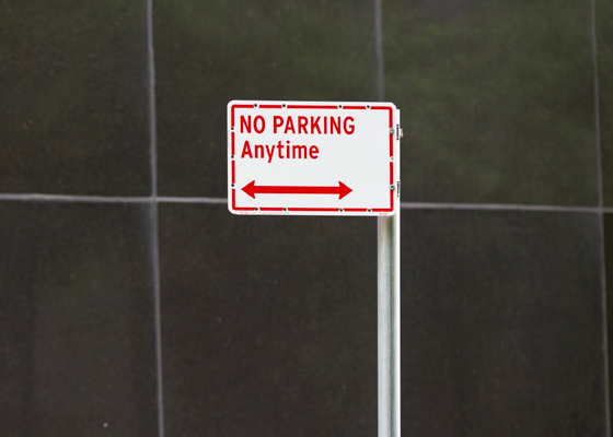 Photo of a No Parking Anytime sign.