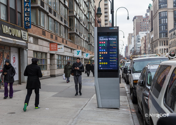 Image of a LinkNYC kiosk