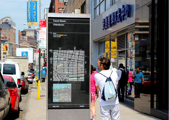 Image of a WalkNYC wayfinding sign